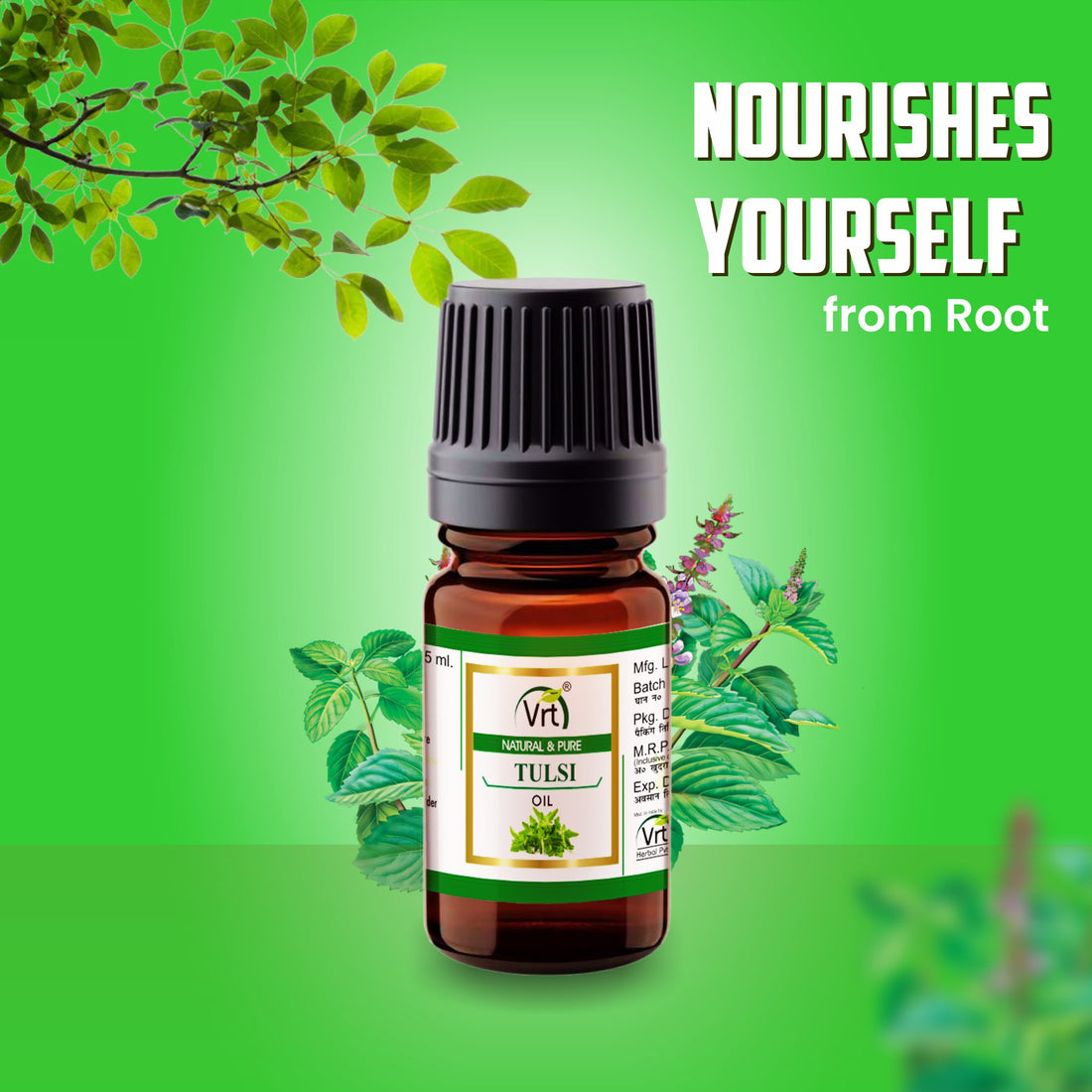 VRT HERBAL Ayurvedic Tulsi Essential Oil